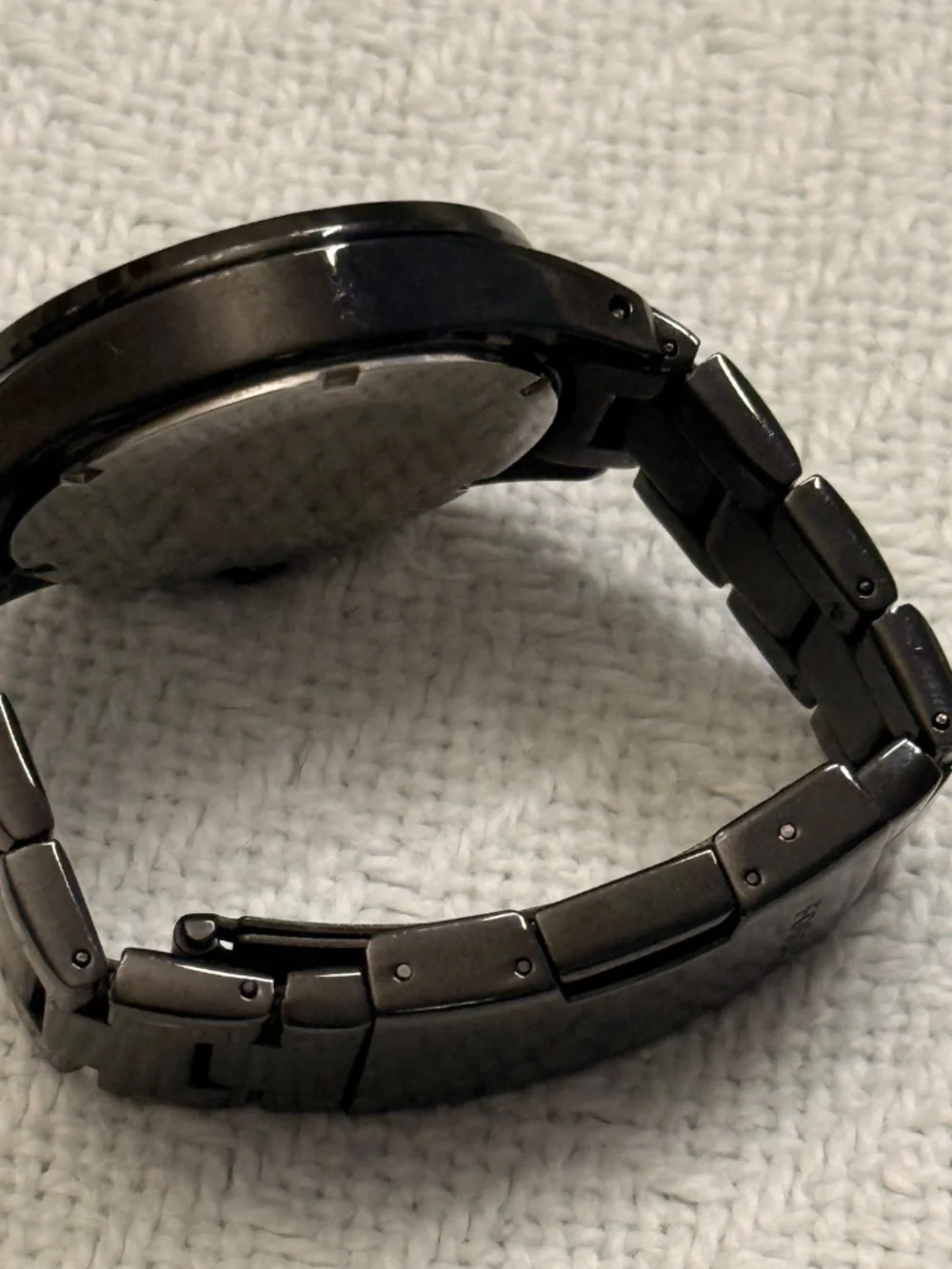 Fossil Black And Gold Stainless Steel Link Wrist Watch #12